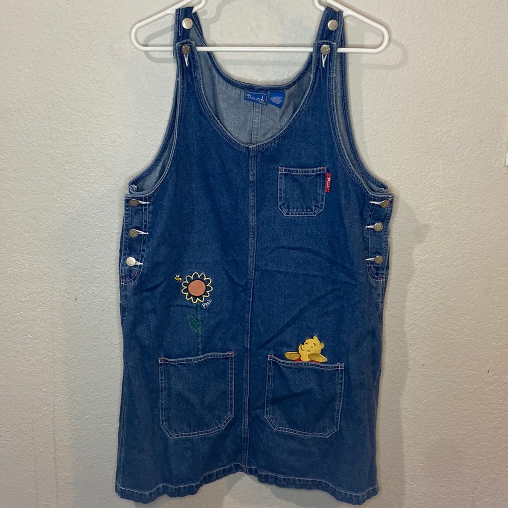 Pooh Overall Denim Dress Size L
